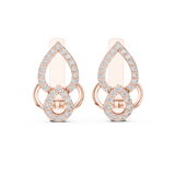 14K Solid Gold Lab Diamond Drop Earrings, Rose Gold, view 4