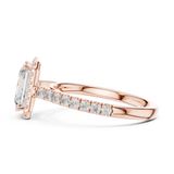 Gold Ring DDLR-118, Radiant center stone, Rose Gold, view 3