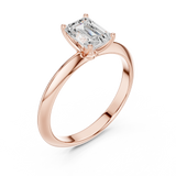 Gold Jewelry L36-6, Emerald center stone, Rose Gold, view 2