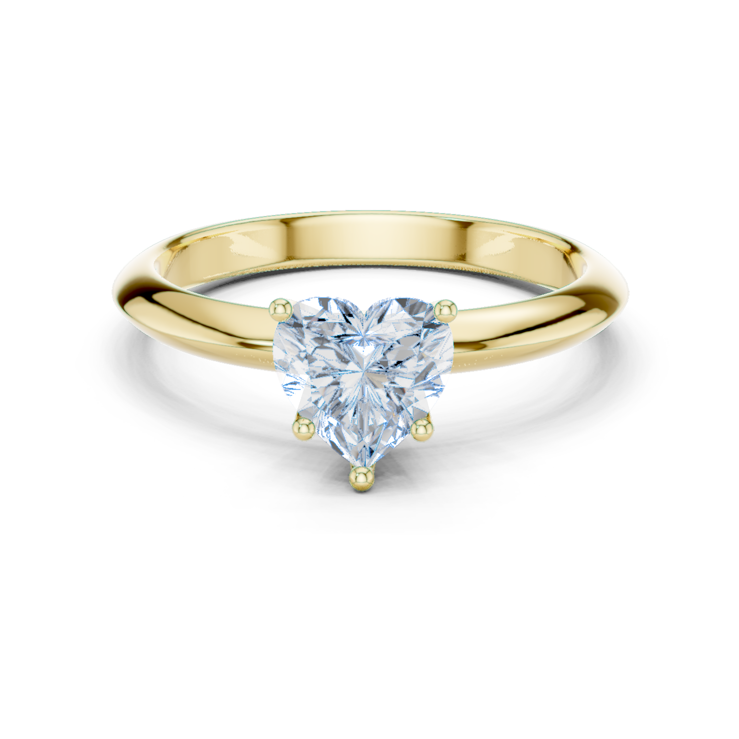 Gold Jewelry L36-6, Heart center stone, Yellow Gold