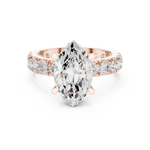 Gold Jewelry L35-63, Marquise center stone, Rose Gold, view 4