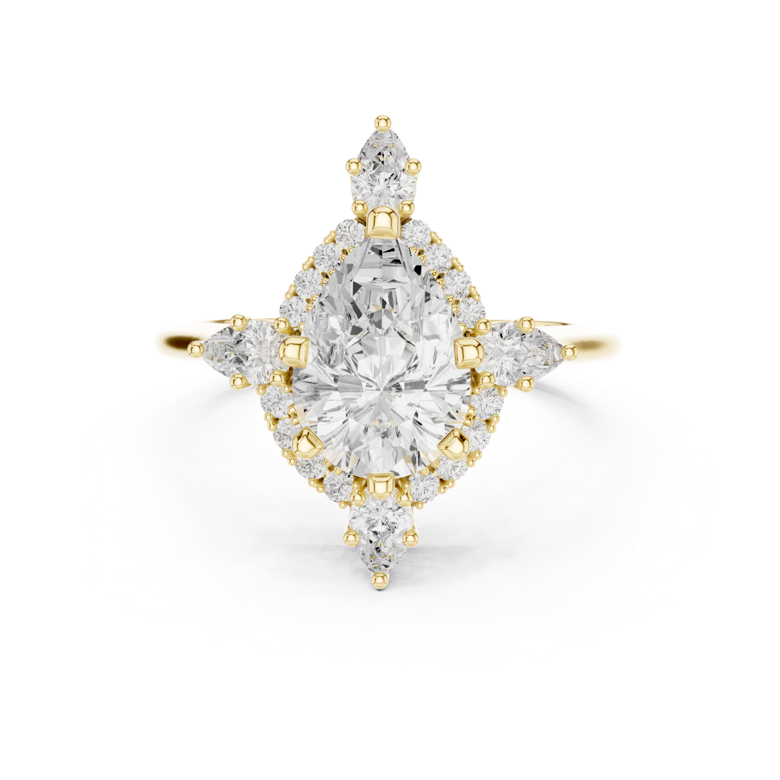 Gold Ring DDLR-337, Yellow Gold, view 4