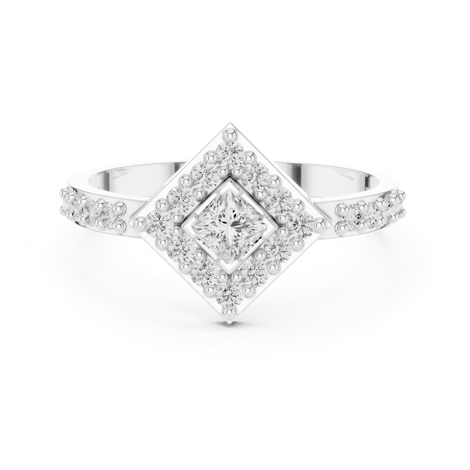 Gold Ring DDLR-745, White Gold, view 4