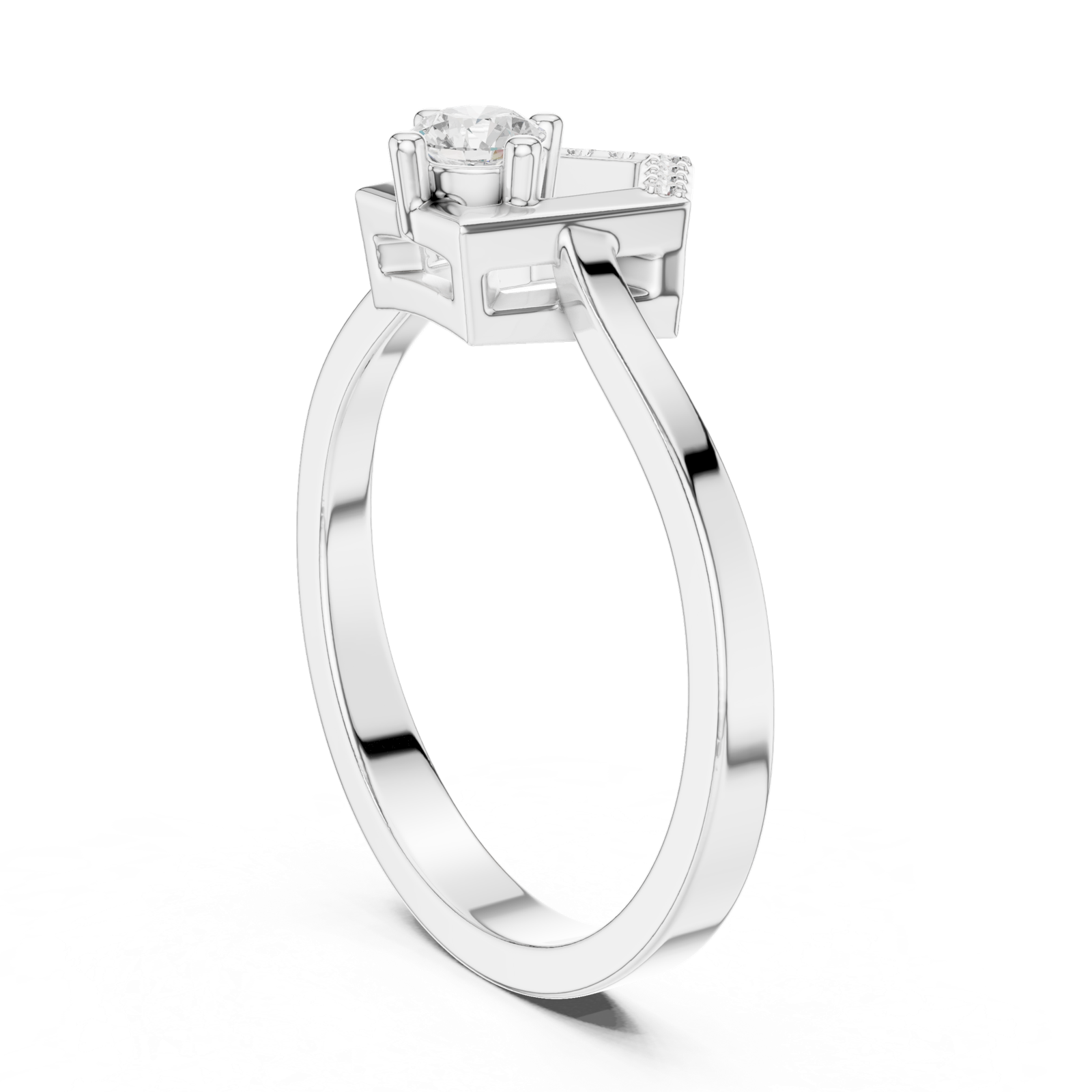 Gold Ring DDLR-842, White Gold, view 1