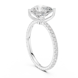 Gold Jewelry L36-16, Heart center stone, White Gold, view 1