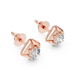 Gold Earrings ER-0019, Rose Gold, view 2