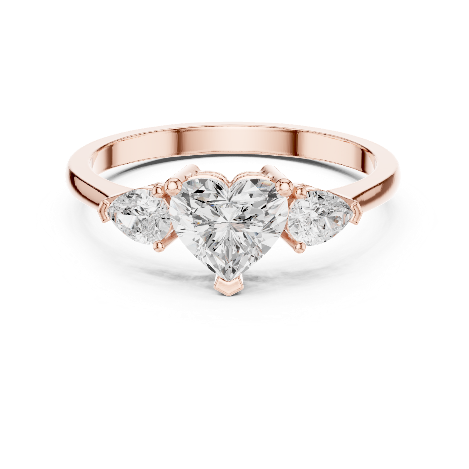 Gold Ring HLR-234, Rose Gold, view 4