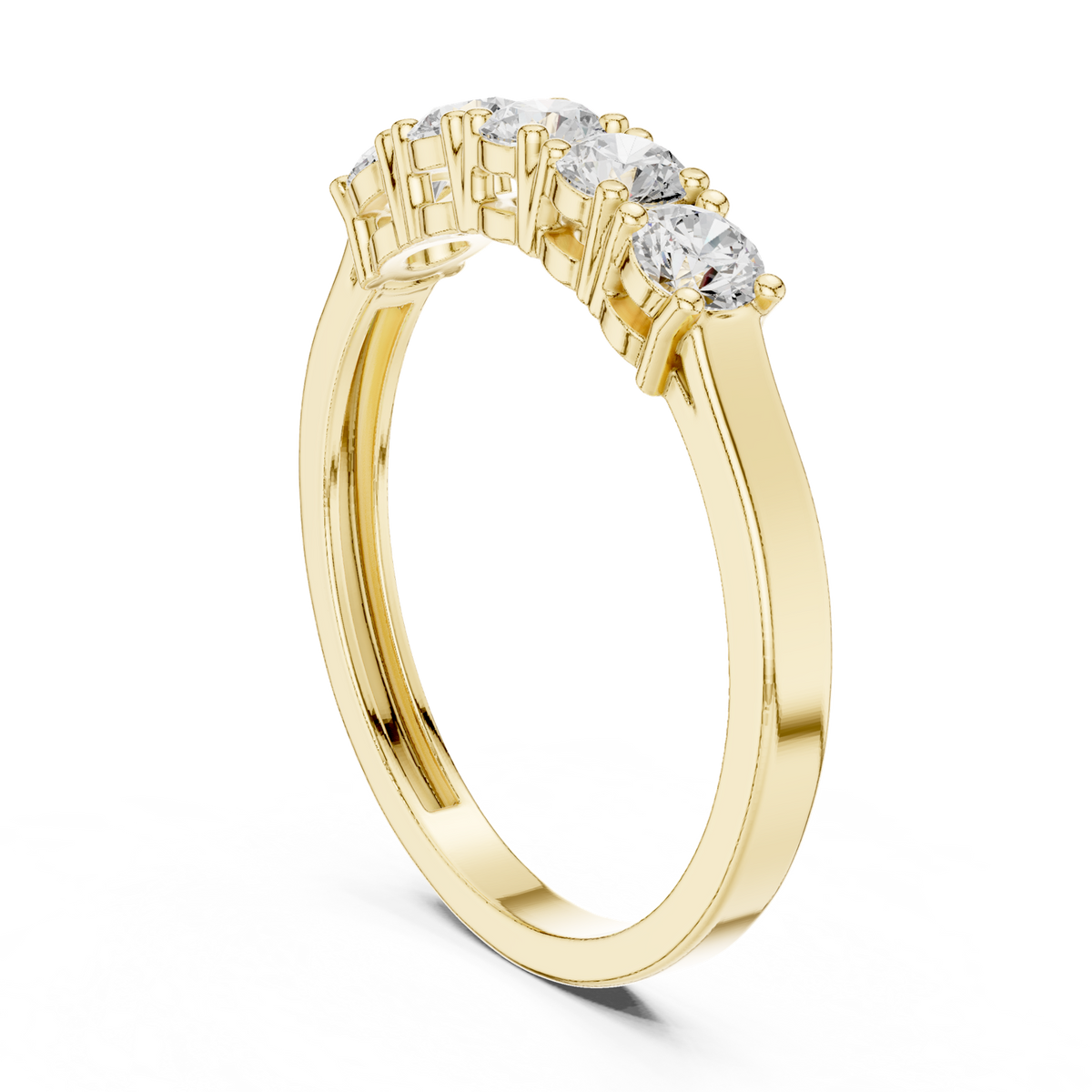 14K Solid Gold Lab Diamond Band Ring, Yellow Gold, view 1