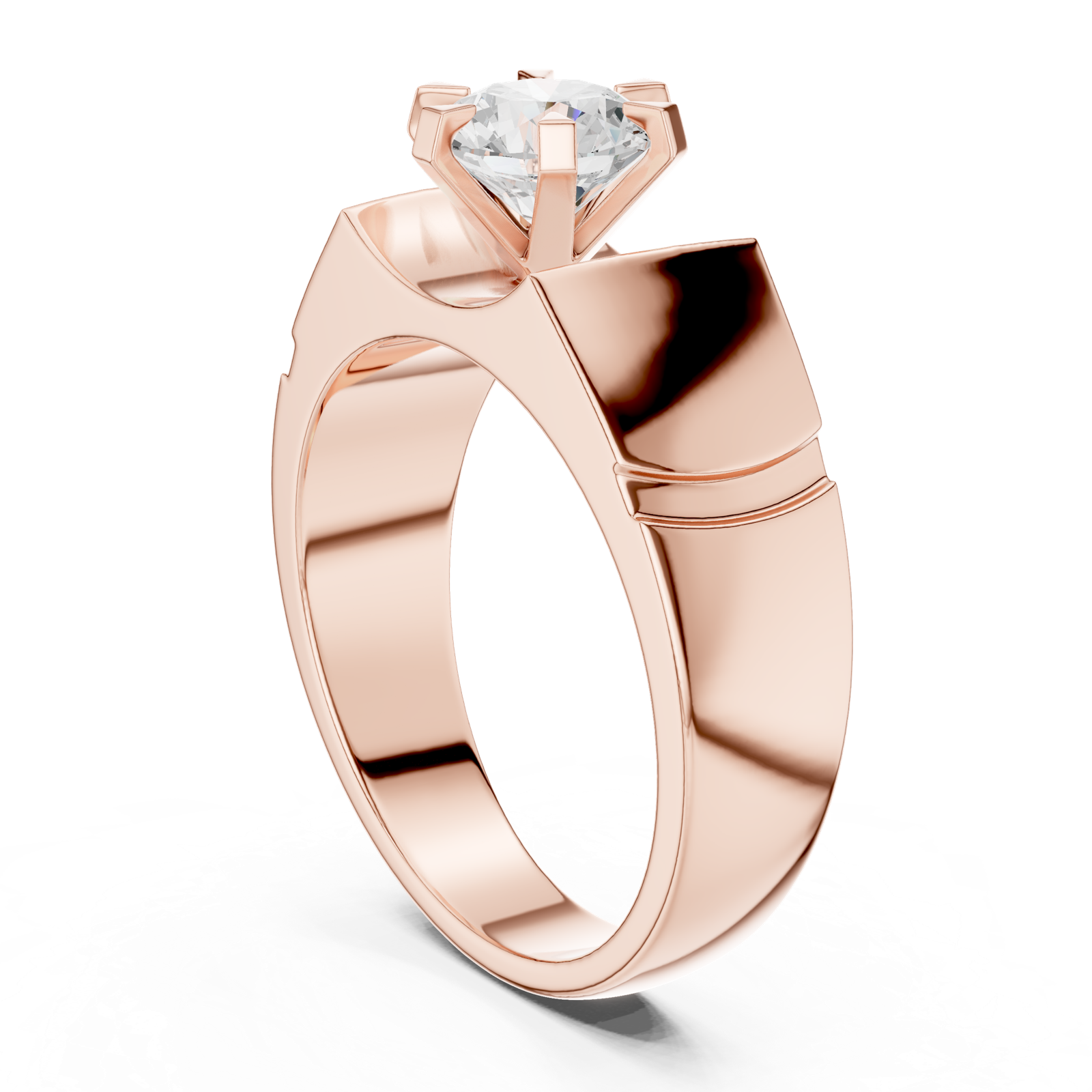Gold Men's Ring GGR-0027, Rose Gold, view 1
