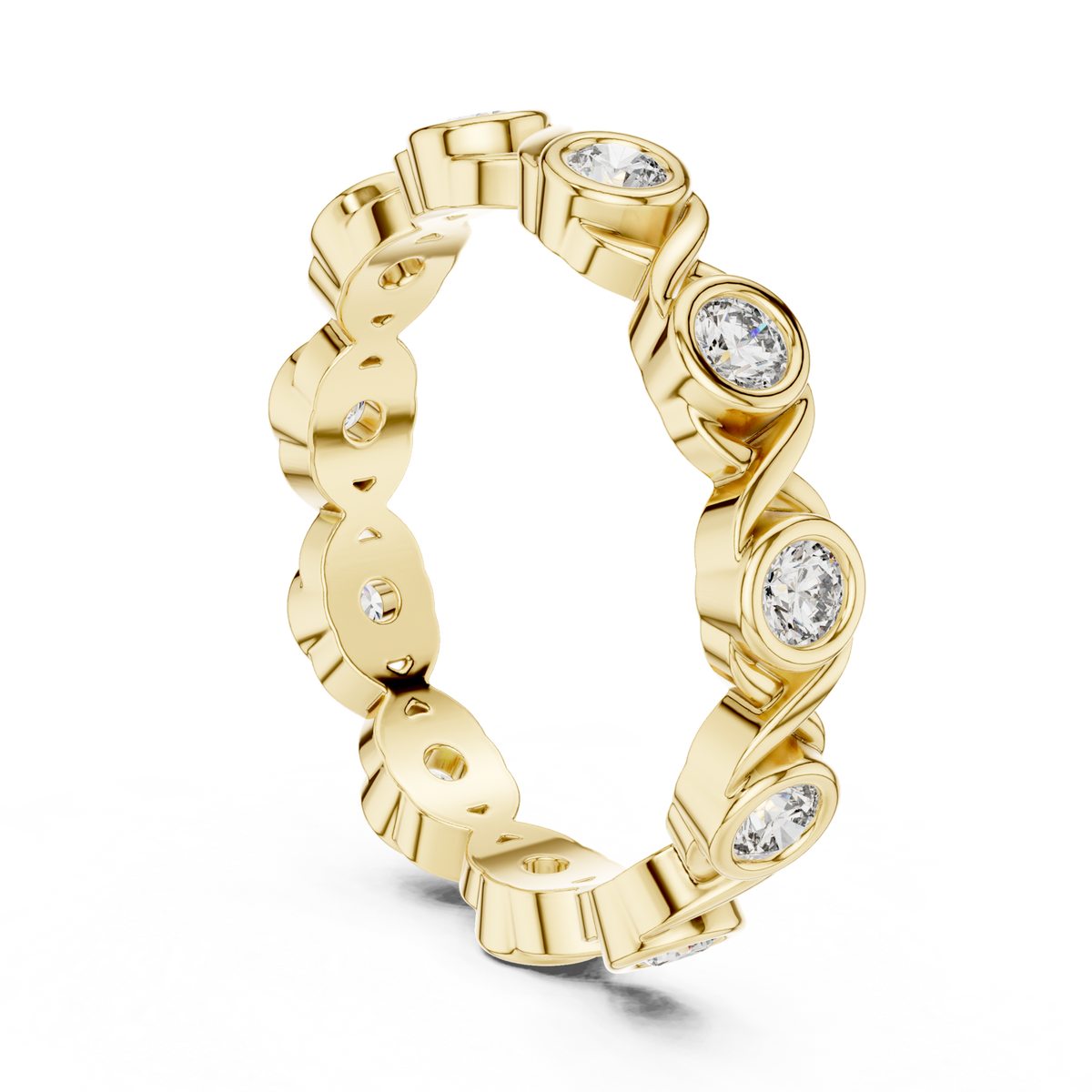 14K Solid Gold Lab Diamond Eternity Ring, Yellow Gold, view 1