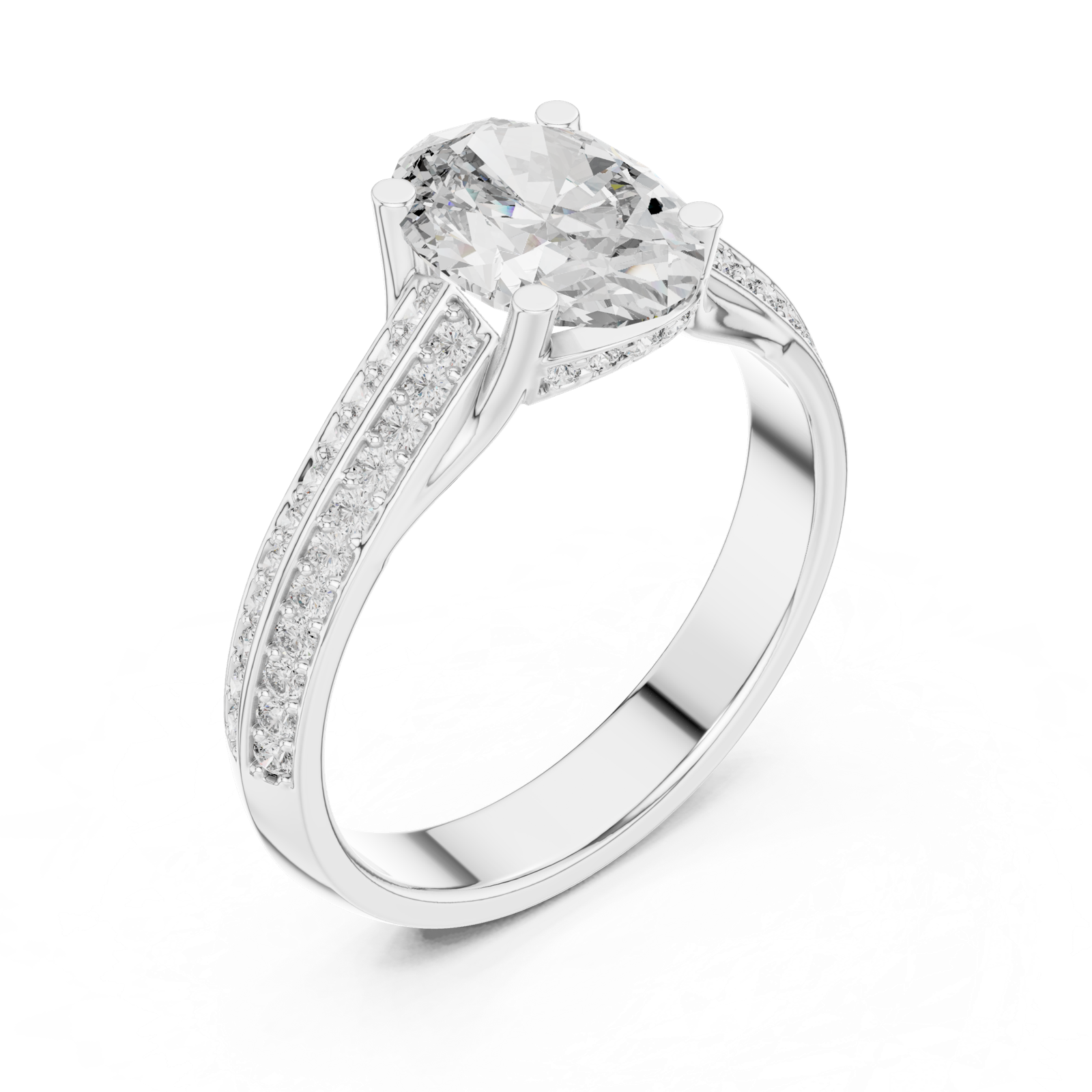 Gold Ring DDLR-192, White Gold, view 2