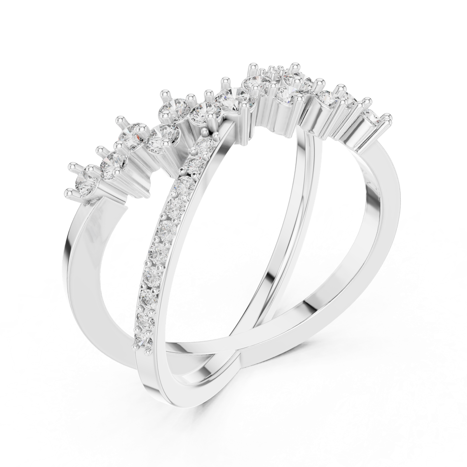 Gold Ring 12-10020@L, White Gold, view 2