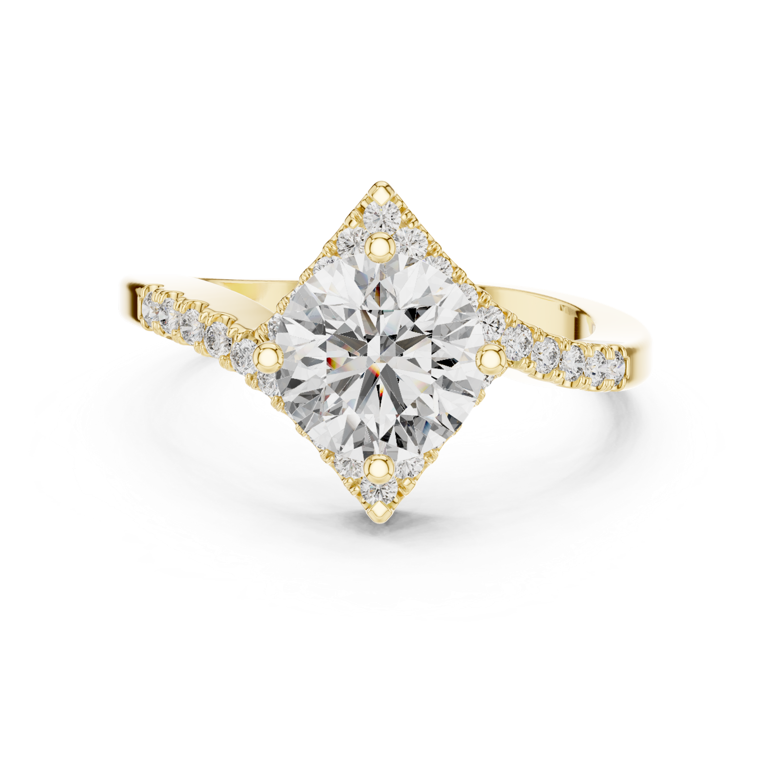 Gold Ring DDLR-156, Yellow Gold, view 4