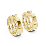 Gold Earrings GER-0382, Yellow Gold, view 3