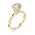 Gold Ring DDLR-176, Heart center stone, Yellow Gold, view 2