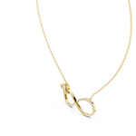14K Solid Gold Lab Diamond Infinity Pendant Necklace, Yellow Gold, view 2