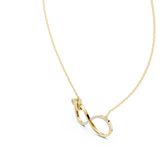 14K Solid Gold Lab Diamond Infinity Pendant Necklace, Yellow Gold, view 2