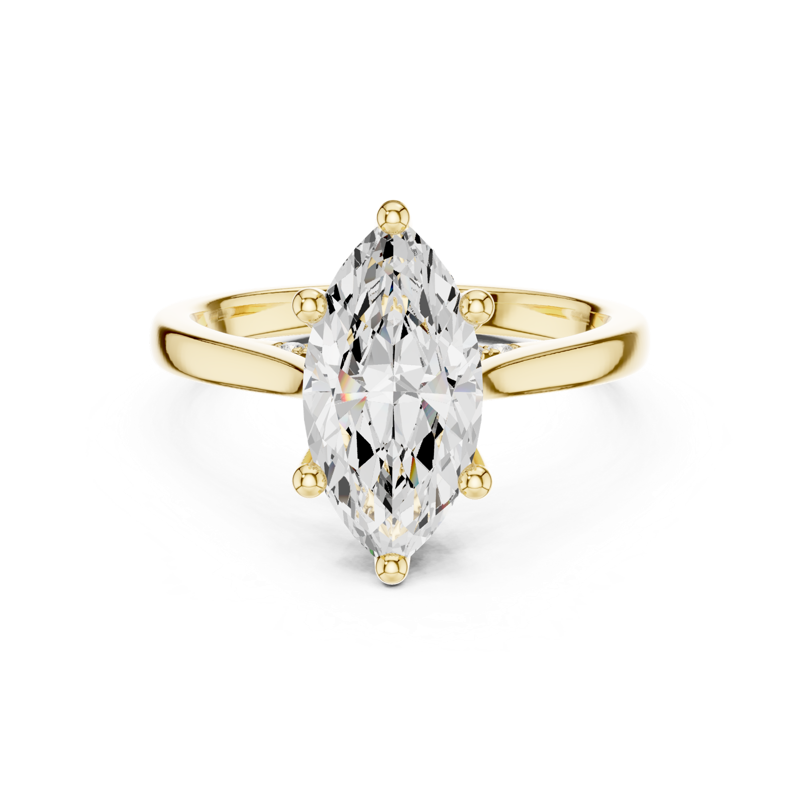 Gold Ring DDLR-985, Yellow Gold, view 4