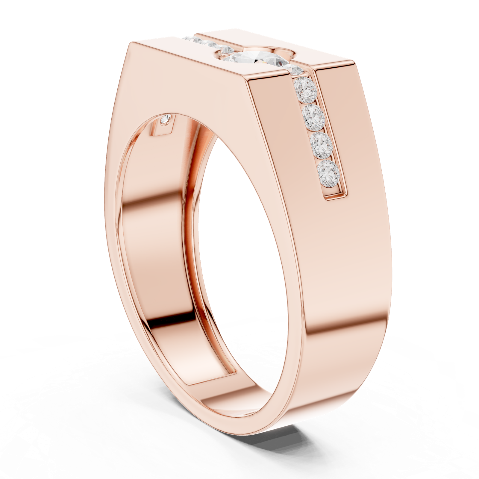 Gold Men's Ring GGR-0011, Rose Gold, view 1