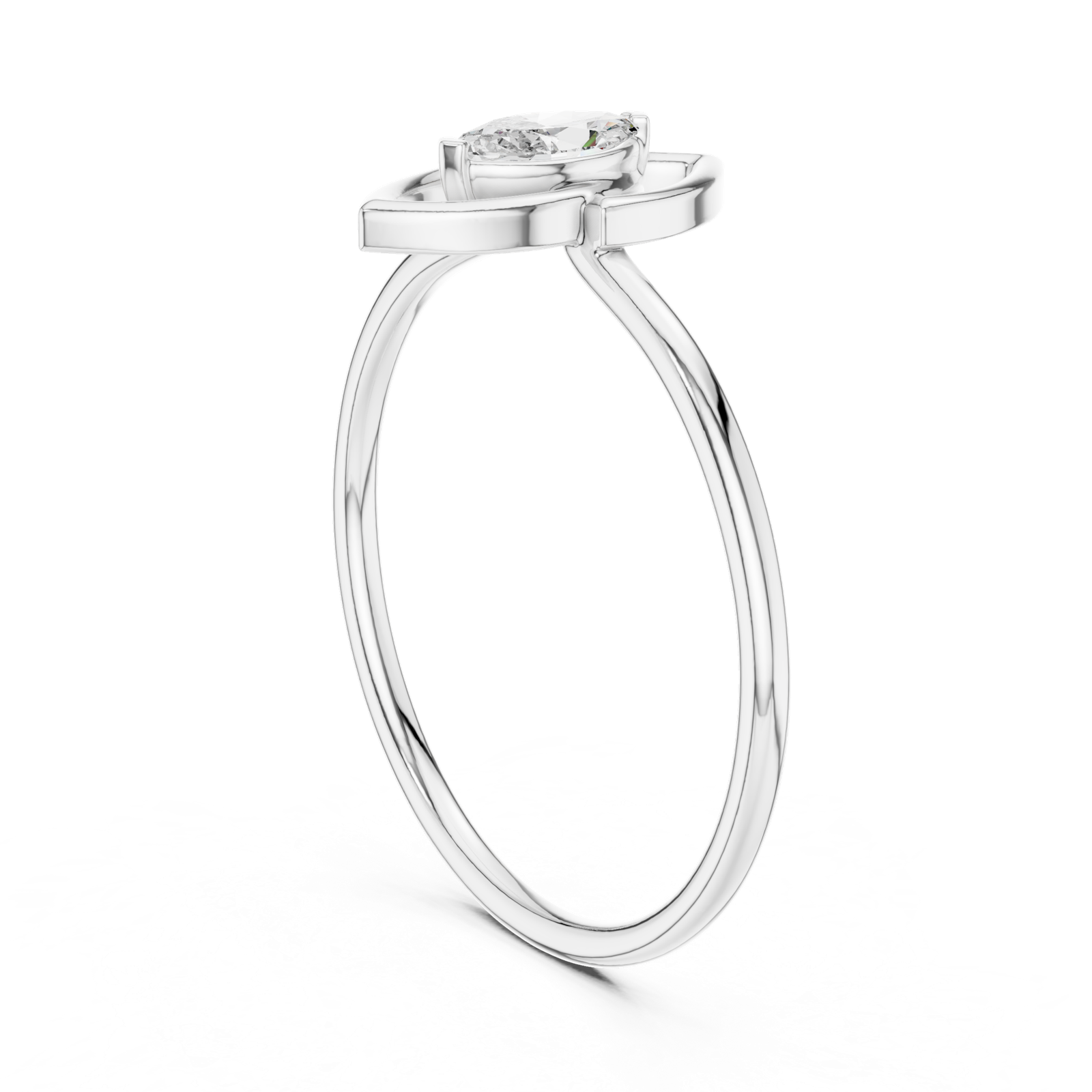 Gold Ring HLR-197, White Gold