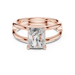 Gold Jewelry L36-9, Radiant center stone, Rose Gold, view 4