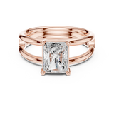 Gold Jewelry L36-9, Radiant center stone, Rose Gold, view 4