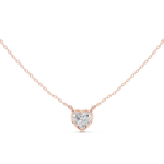 Gold Jewelry, Heart center stone, Rose Gold, view 4