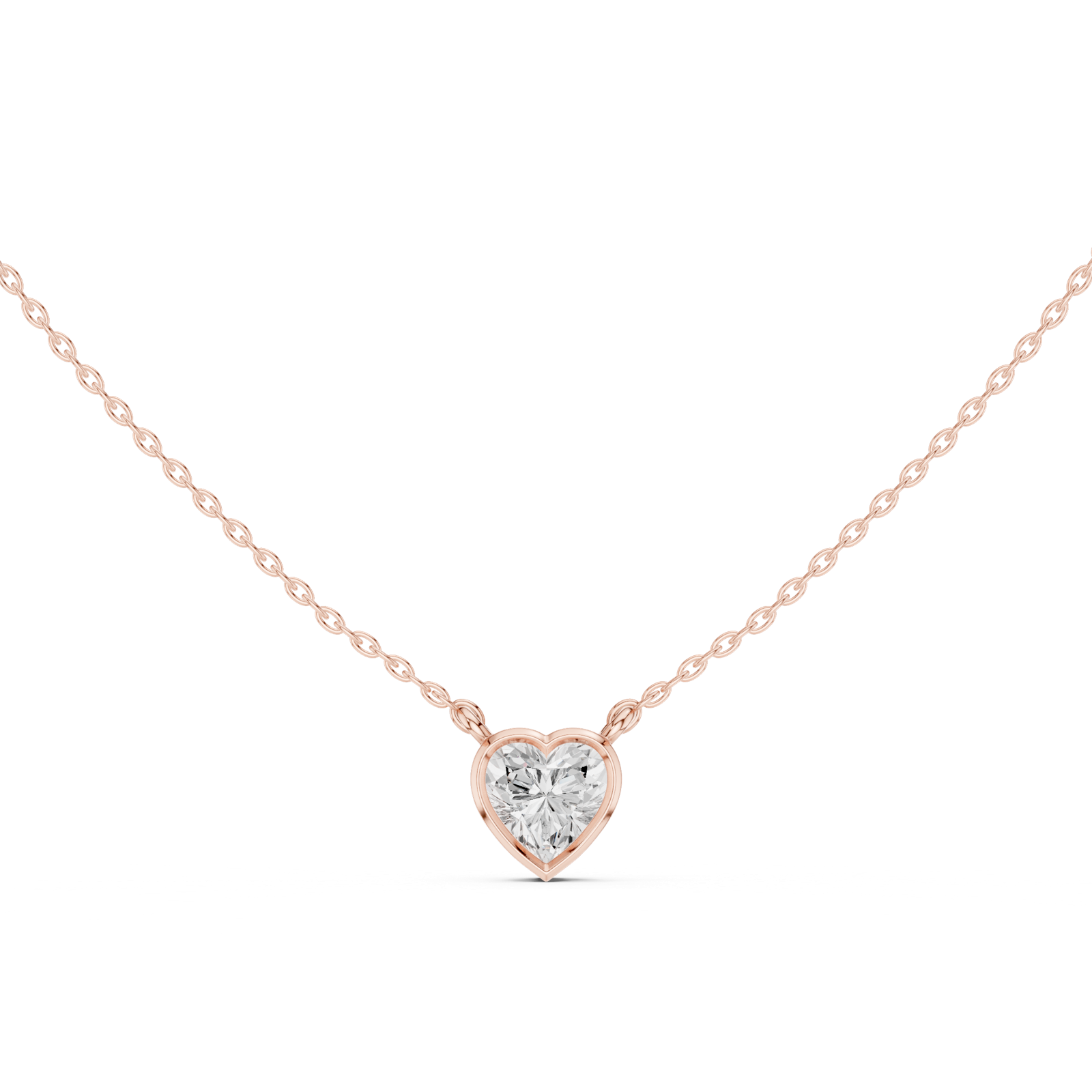 Gold Jewelry, Heart center stone, Rose Gold, view 4