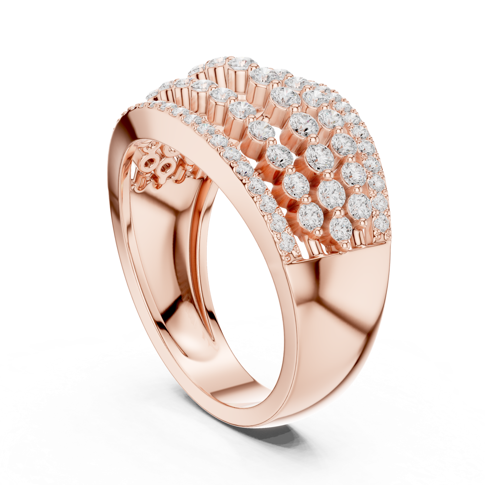 Gold Ring DDLR-759, Rose Gold, view 1