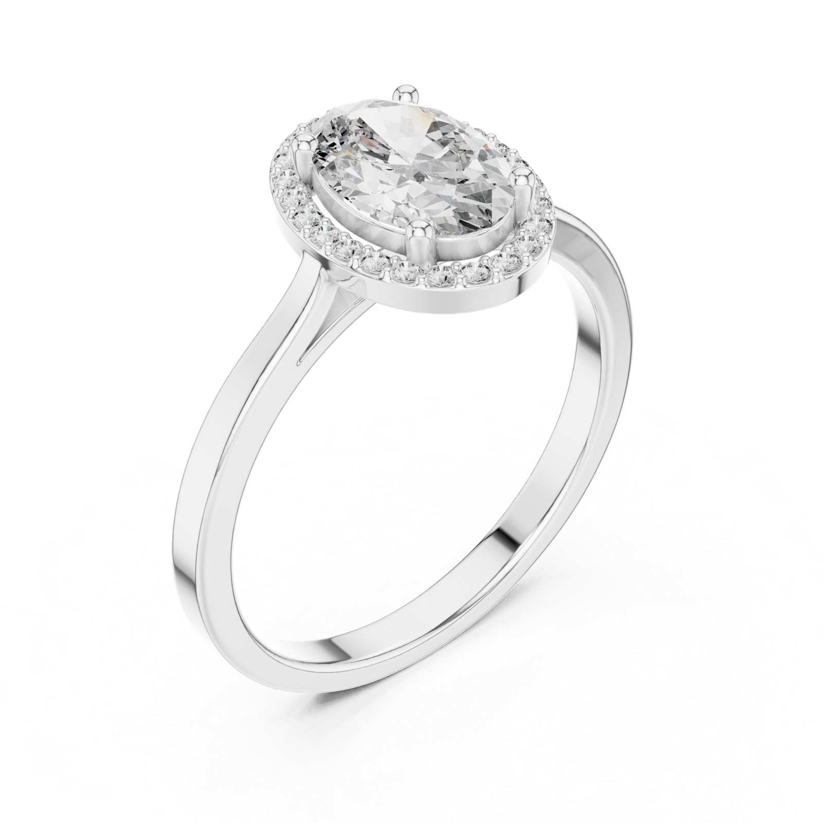 Gold Ring ALR-116, White Gold, view 2