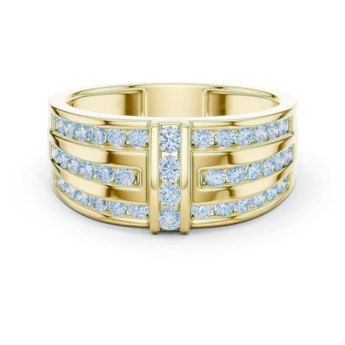 14K Solid Gold Lab Diamond Eternity Ring, Yellow Gold