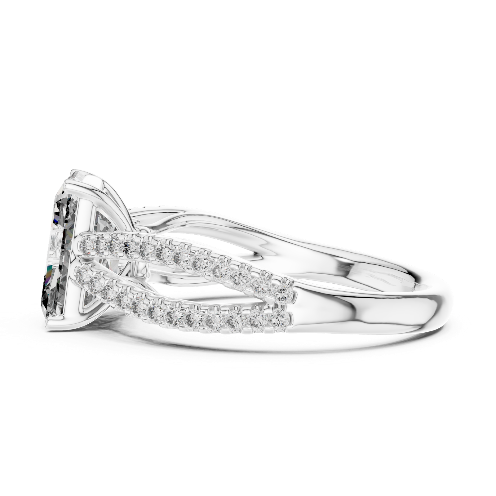 Gold Ring L03-704, White Gold, view 3
