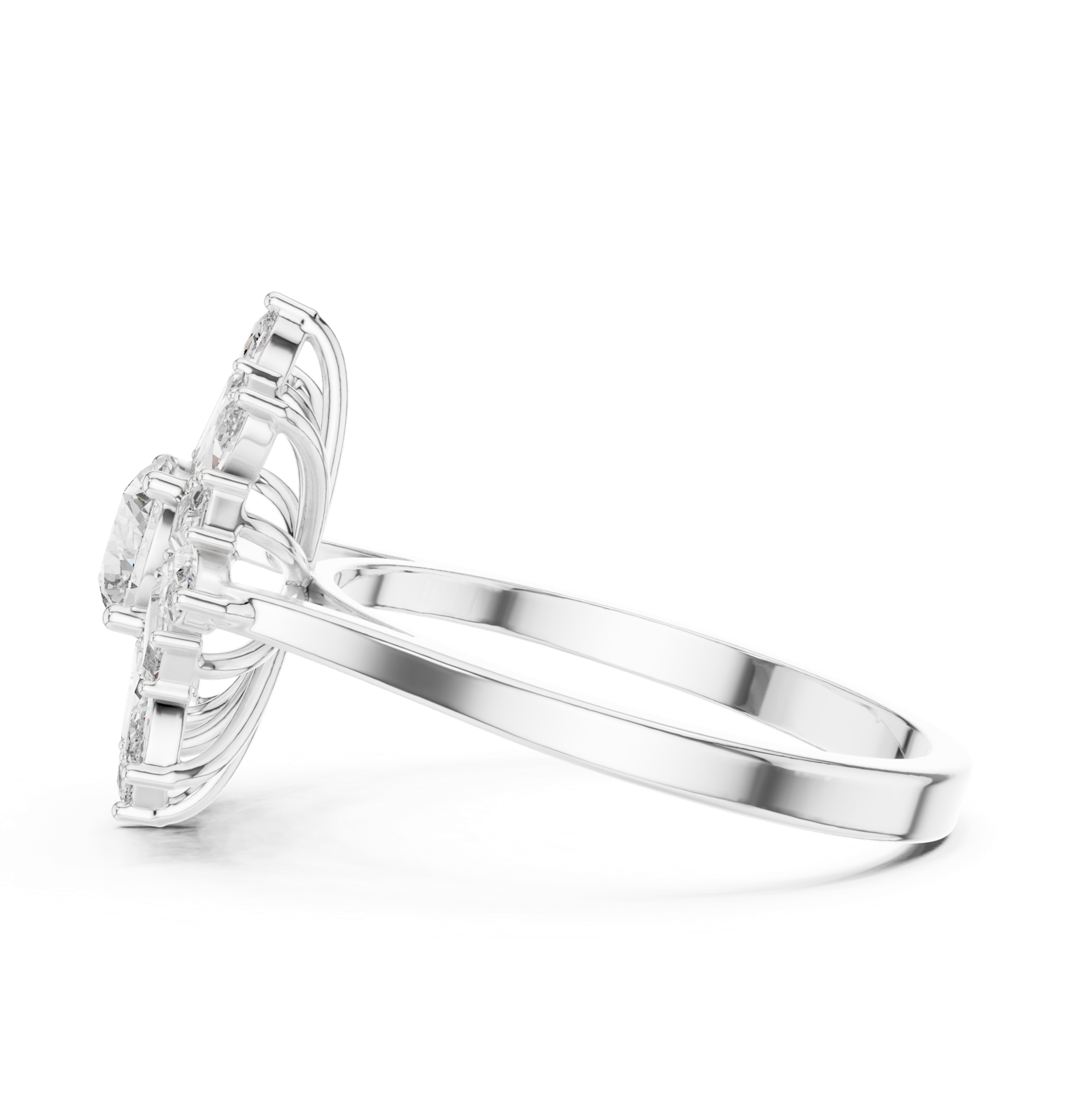 Gold Ring ALR-65, White Gold, view 3