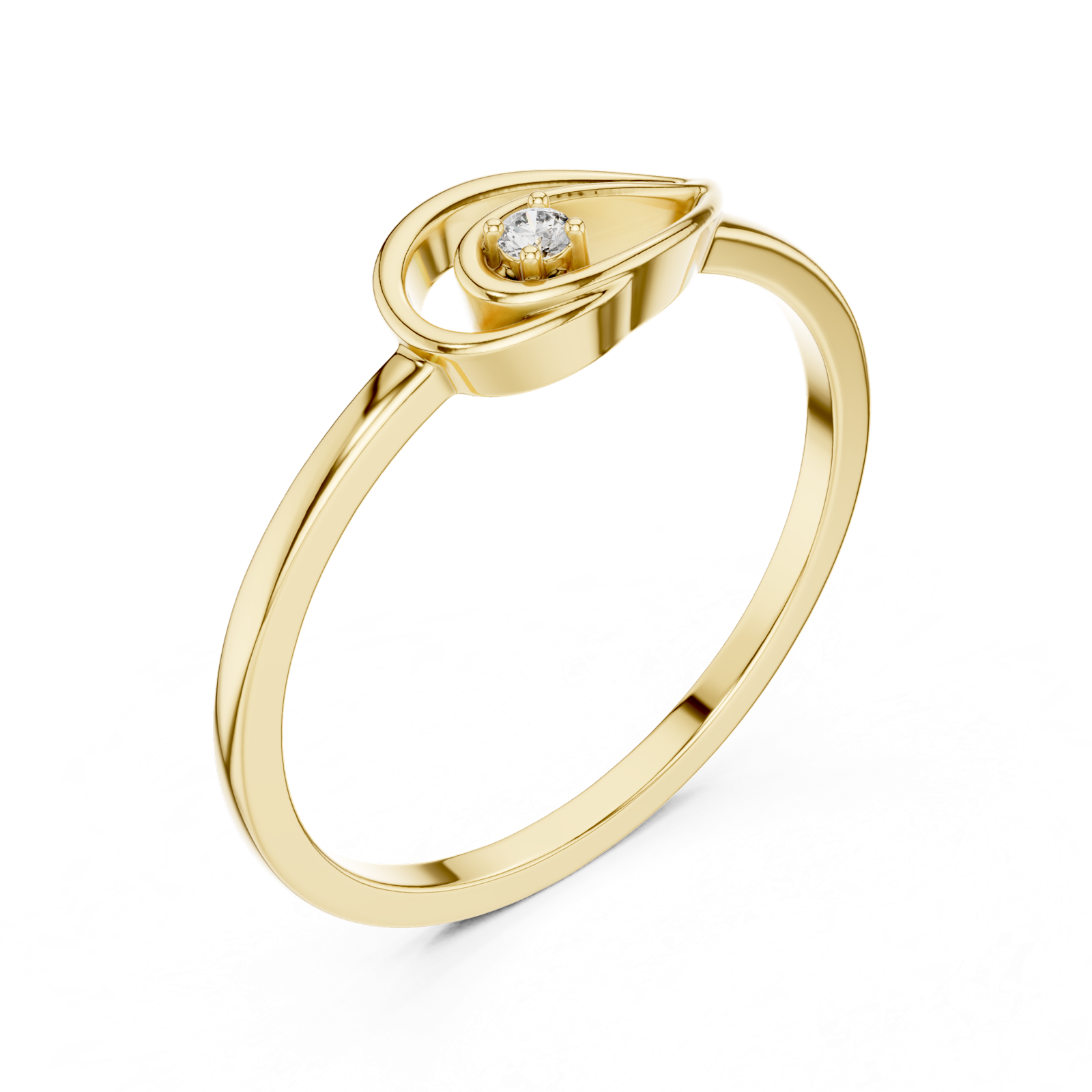 Gold Ring DR-6177, Yellow Gold, view 2