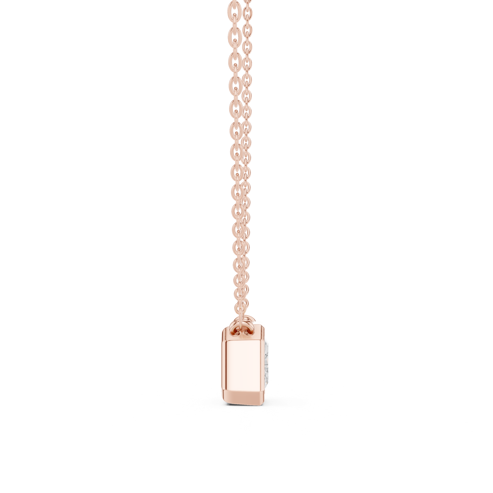 Gold Jewelry DDPO-007, Radiant center stone, Rose Gold