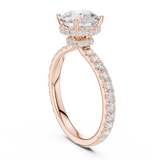 Gold Ring DDLR-165, Round center stone, Rose Gold, view 1