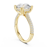 Gold Ring DDLR-260, Round center stone, Yellow Gold, view 1