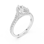 Gold Ring DDLR-043, Pear center stone, White Gold, view 2