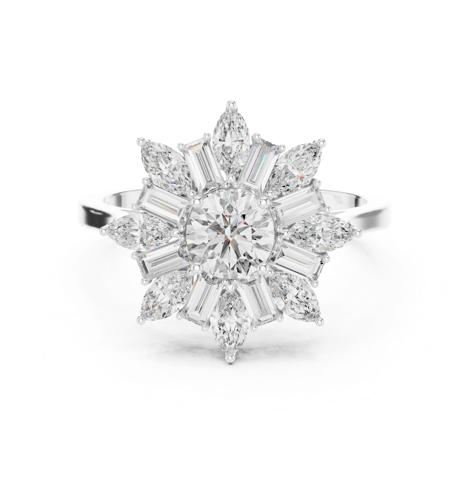 Gold Ring ALR-65, White Gold, view 4