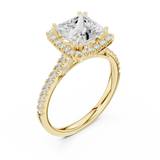 Gold Ring DDLR-255, Princess center stone, Yellow Gold, view 2