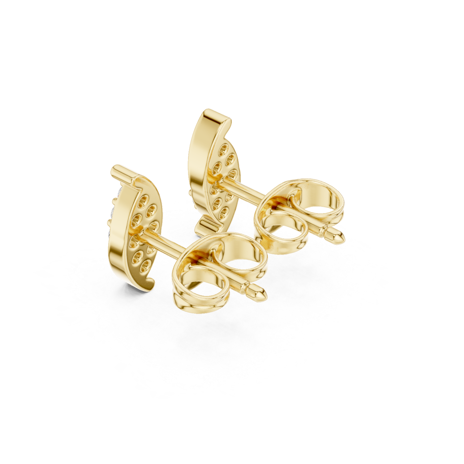 Gold Earrings SBER(43), Yellow Gold, view 2