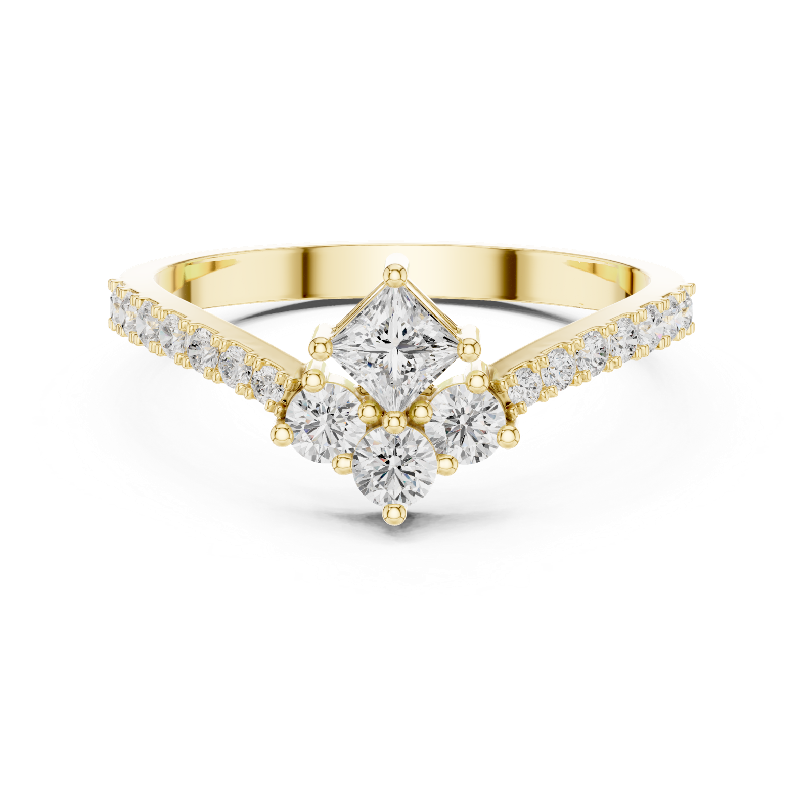 Gold Ring HLR-44, Yellow Gold, view 4