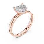 Gold Jewelry L36-10, Heart center stone, Rose Gold, view 2