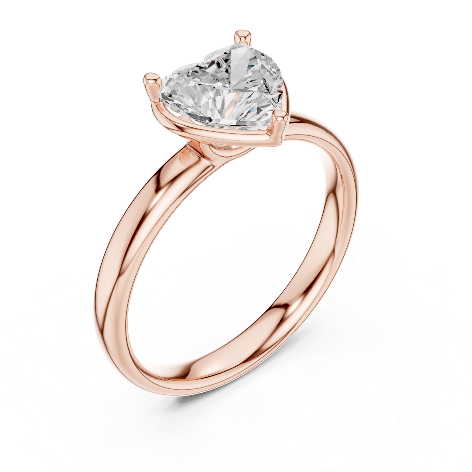 Gold Jewelry L36-10, Heart center stone, Rose Gold, view 2