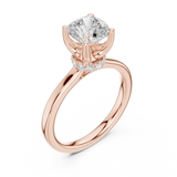 Gold Ring DDLR-176, Cushion center stone, Rose Gold, view 2