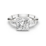 Gold Jewelry L35-67, Princess center stone, White Gold