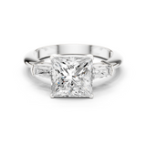 Gold Jewelry L35-67, Princess center stone, White Gold
