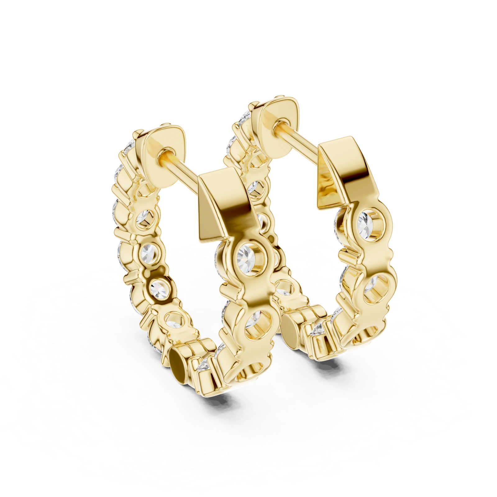 Gold Earrings GER-0372, Yellow Gold, view 3