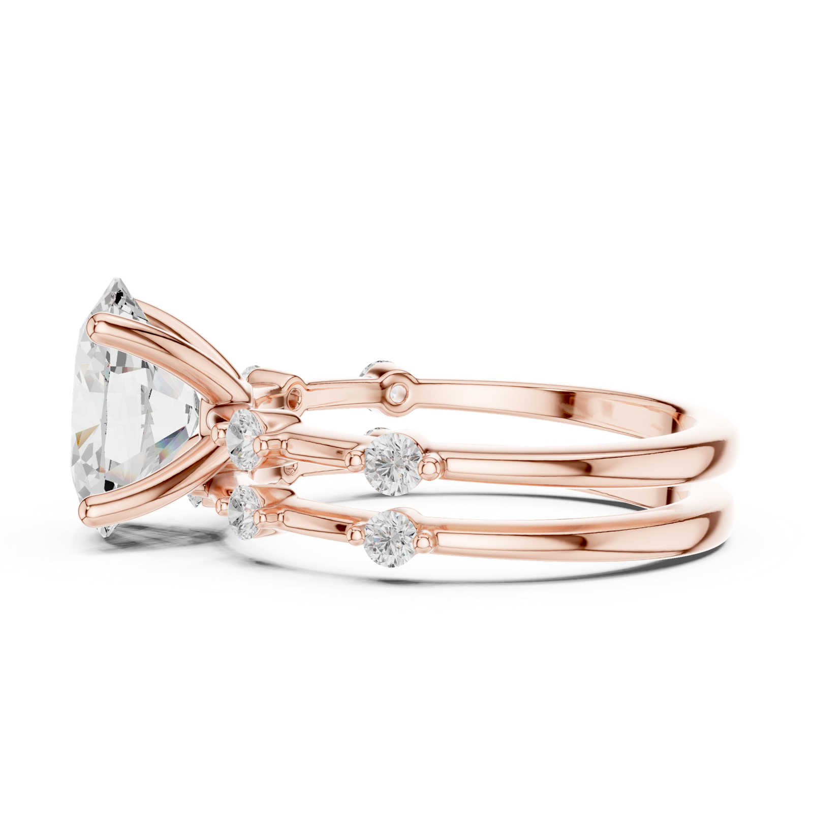 Gold Ring DDLR-441, Rose Gold, view 3