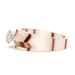 14K Solid Gold Lab Diamond Solitaire Ring, Rose Gold, view 3